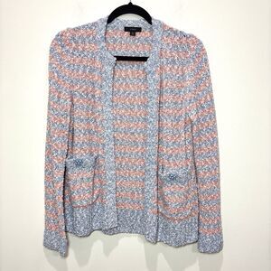 J Crew Tweed Cardigan Striped Women S Open Front Sweater Preppy Lady Old Money